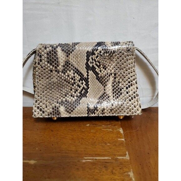 Sarian Leeds Boston Snakeskin Animal Print Crossbody Purse Mini Bag Adjustable - Picture 3 of 8